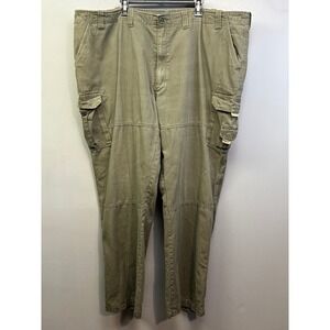 Guide Gear‎ Cargo Pants Men 50x34 Green Flannel Lined Cotton Canvas Work Outdoor